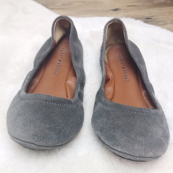 Lucky Brand Shoes - Lucky Brand | Emmie Grey Suede Ballet Flats 8